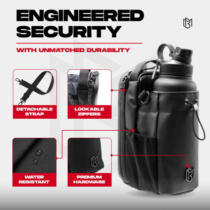 Magnetic Gym Bag with Water Bottle Holder & Shoulder Strap