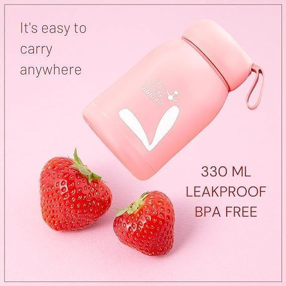 Cute Rabbit Stainless Steel Water Bottle for Kids 330Ml