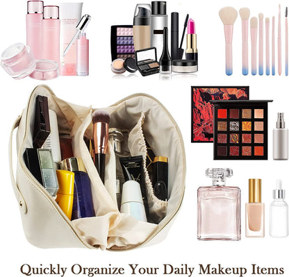 Luxury Leather Cosmetic Bag Travel Makeup Pouch