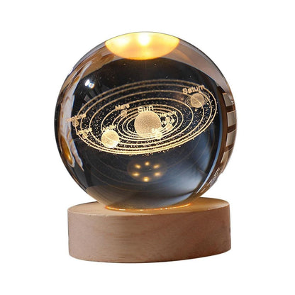 3D Galaxy Crystal Ball Night Lamp, Solar System Crystal Ball Night Light