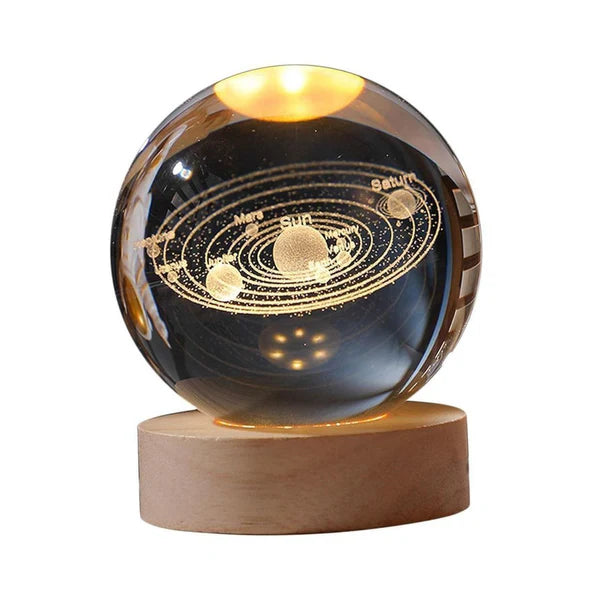 3D Galaxy Crystal Ball Night Lamp, Solar System Crystal Ball Night Light