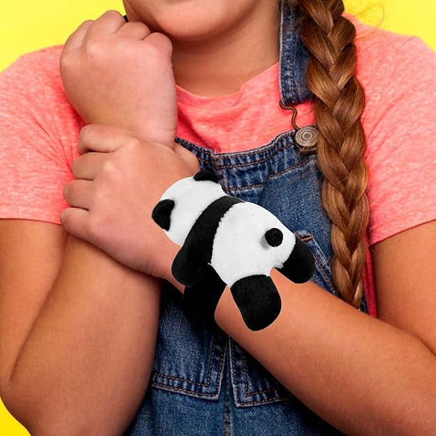 Cute Panda Slap Band Bracelet – Soft Plush Animal Snap Wrist Band Toy for Kids & Gifts