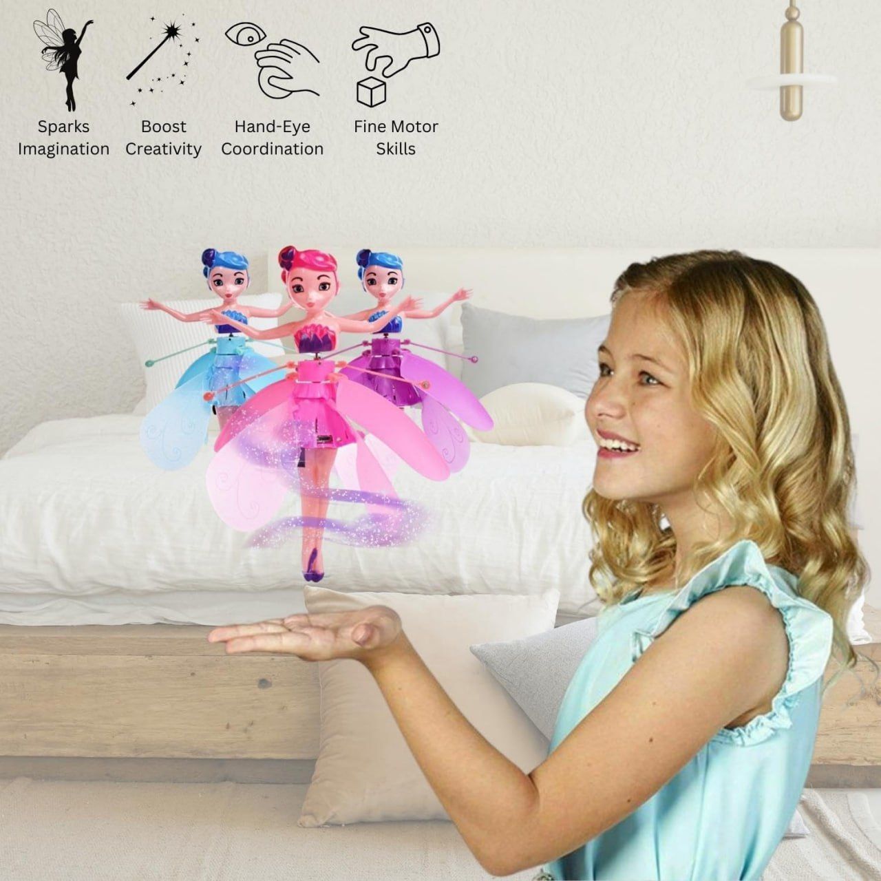 Flying Fairy Dancing Doll Toy for Girls – Hand Sensor Magic Flying Toy