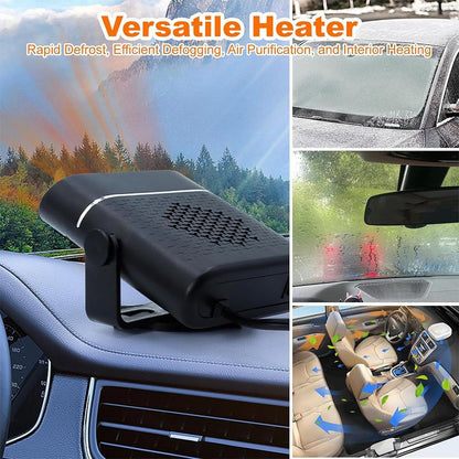 2 in 1 Portable Car Heater & Defogger | 12V Fast Heating with 360° Adjustable Design