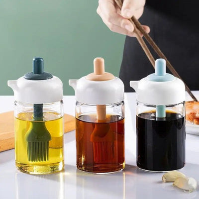 2 IN 1 OIL DISPENSER JAR WITH OIL BRUSH