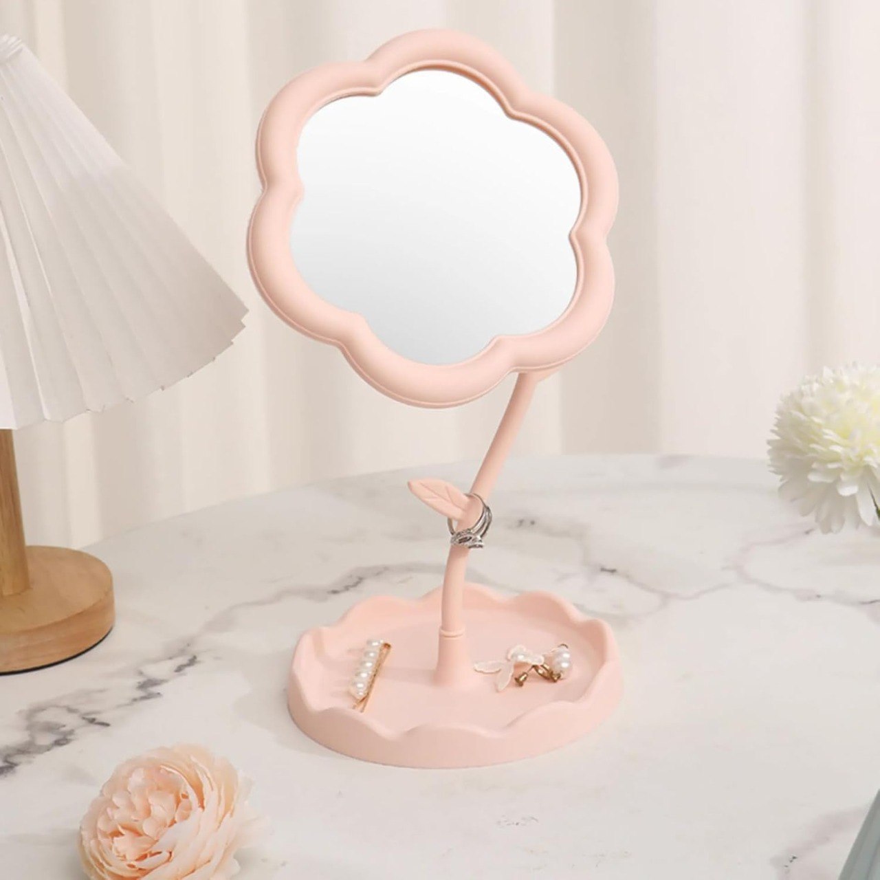 Flower Shaped Makeup Mirror for Dressing Table
