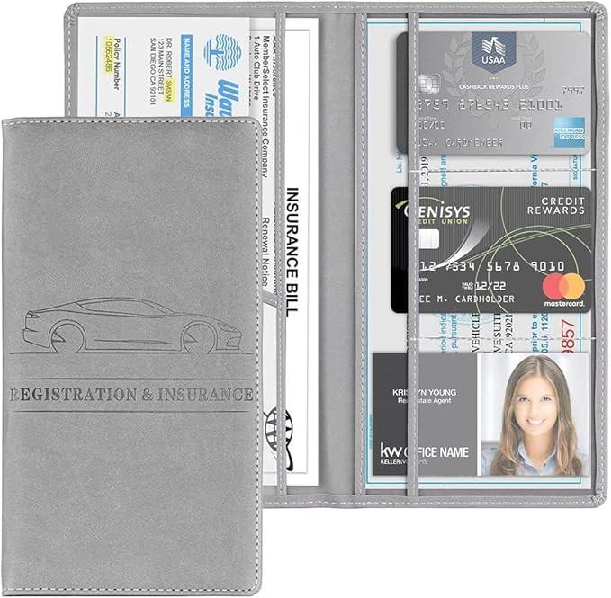 Premium Car Document Holder | RC Book, Insurance & Driving License Wallet Organizer