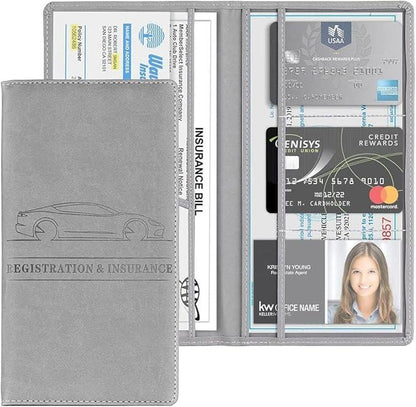 Premium Car Document Holder | RC Book, Insurance & Driving License Wallet Organizer