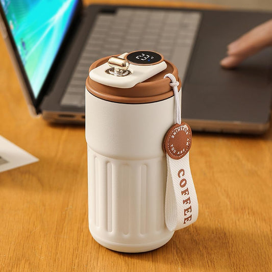 Smart Temperature Display Travel Coffee Mug | Double Wall Stainless Steel Thermal Cup 460ML