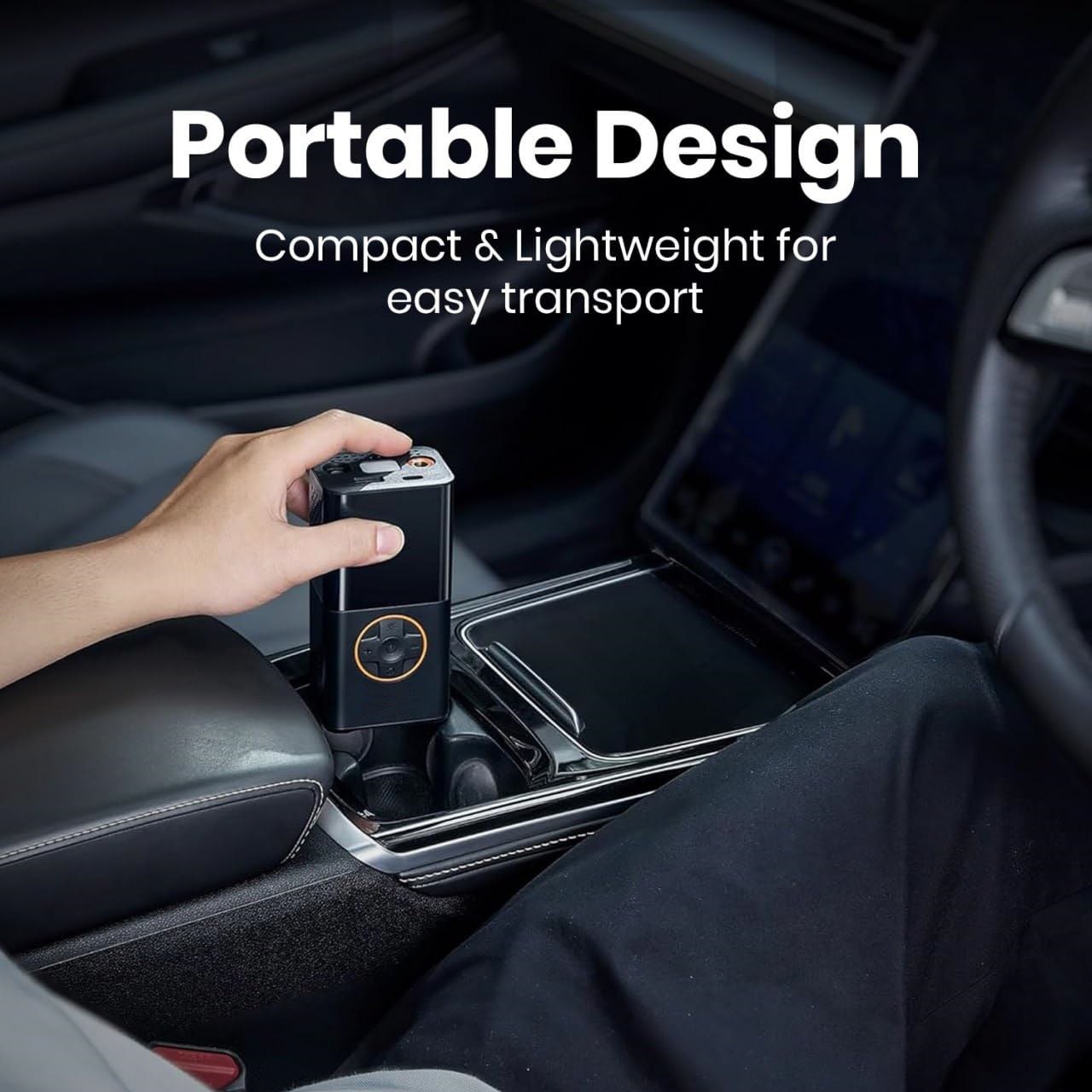 Cordless Car & Bike Tyre Inflator with LED Light – Digital Air Compressor