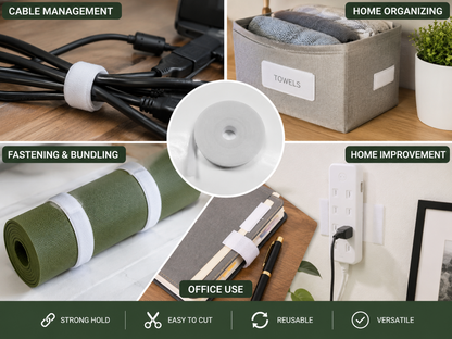 Velcro Strip Roll 5 Meter | Self Adhesive Hook Loop Tape | Strong Grip Fastener Tape