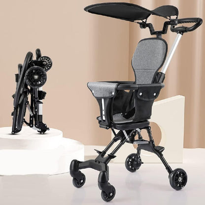 Foldable Baby Stroller with Canopy – Lightweight Compact Kids Travel Pram with Safety Seat & Storage Basket