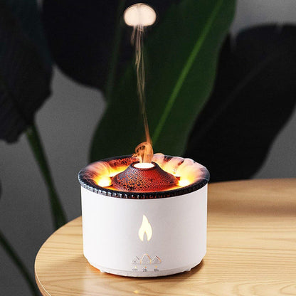 Volcano Flame Humidifier – 3D Fire Effect Aroma Diffuser & Air Purifier