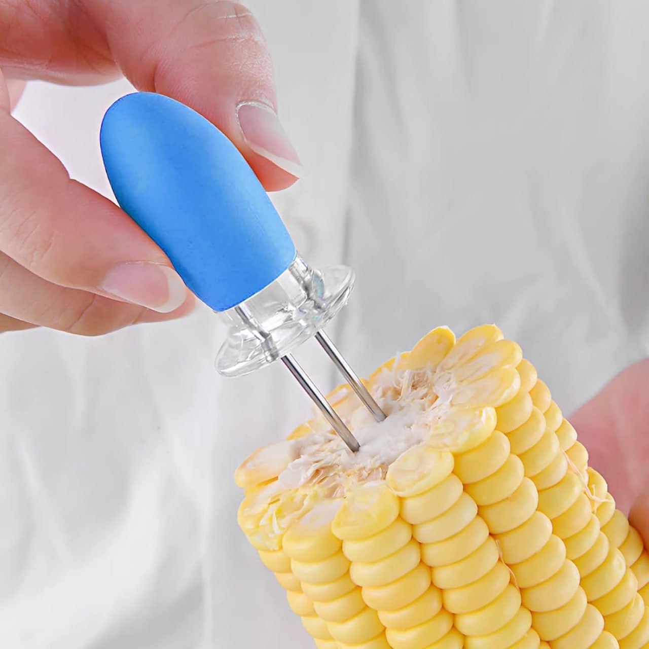 8PCS Stainless Steel Corn Cob Holders | Interlocking Anti-Slip Corn Skewers