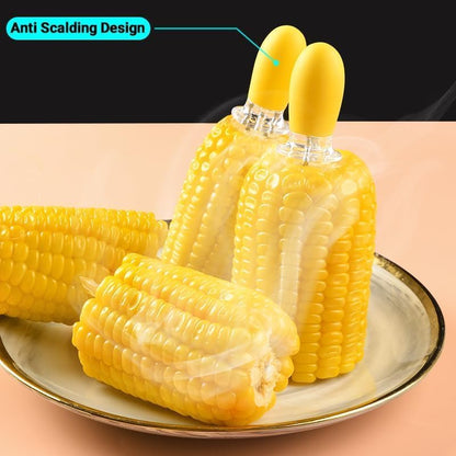 8PCS Stainless Steel Corn Cob Holders | Interlocking Anti-Slip Corn Skewers