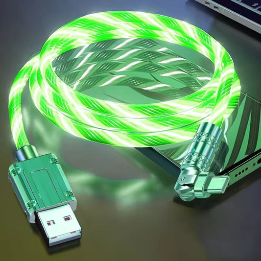 LED Flow Charging Cable | Fast Charging USB Cable with Glowing Light | Type-C