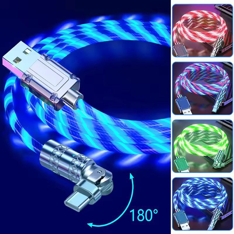 LED Flow Charging Cable | Fast Charging USB Cable with Glowing Light | Type-C