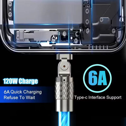 LED Flow Charging Cable | Fast Charging USB Cable with Glowing Light | Type-C
