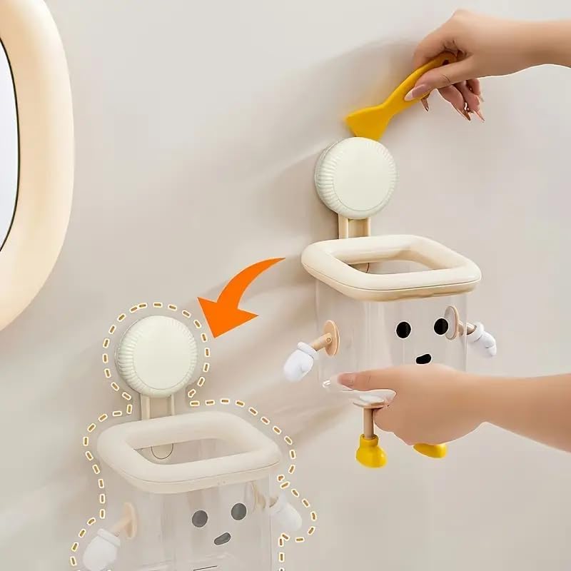 Creative Cartoon Wall Mount Toothbrush Holder & Bathroom Organizer