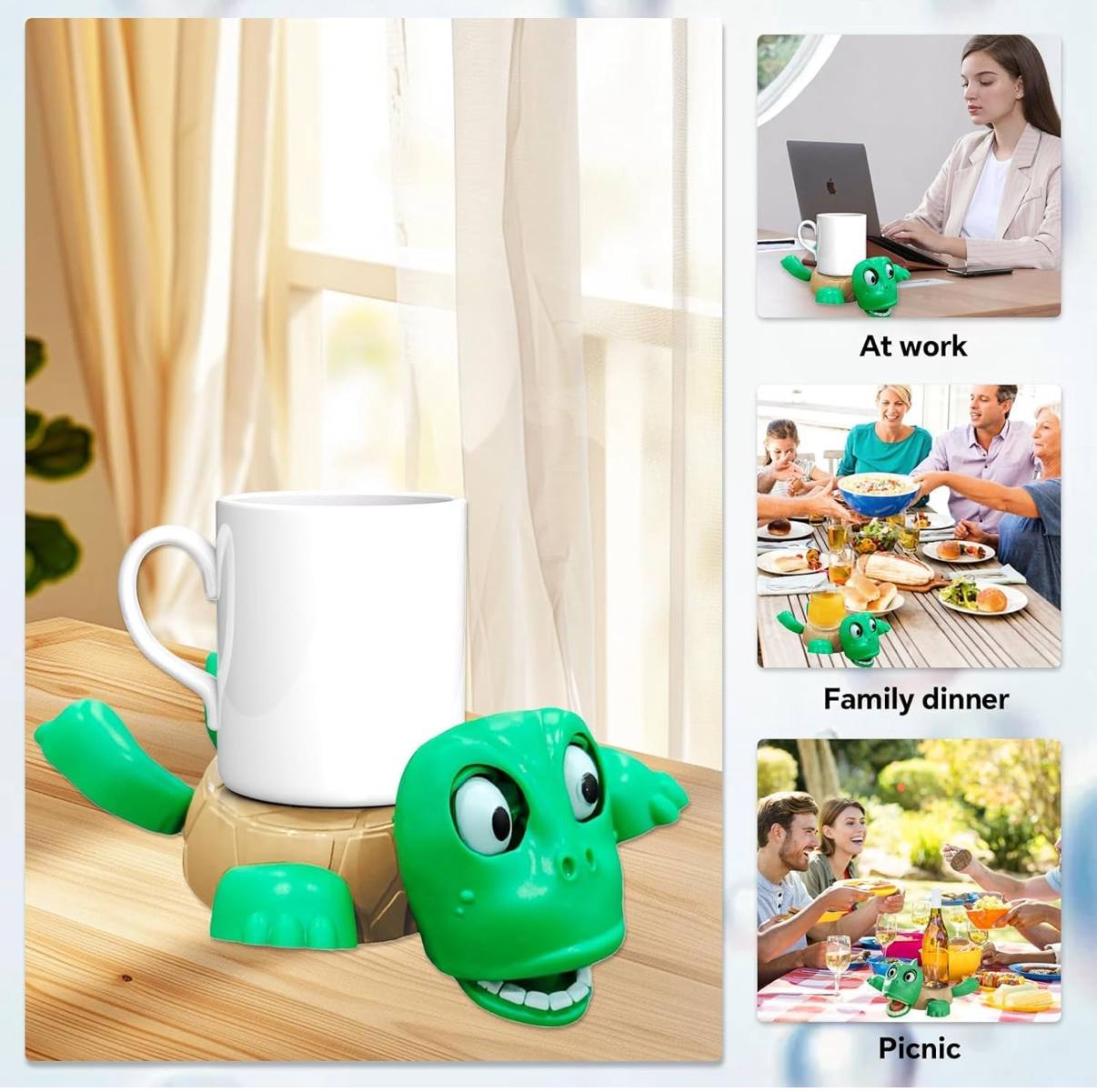Funny Turtle Coaster | Turtle Cup Holder for Desk, Kitchen & Office | Unique Gift for Men, Women & Kids