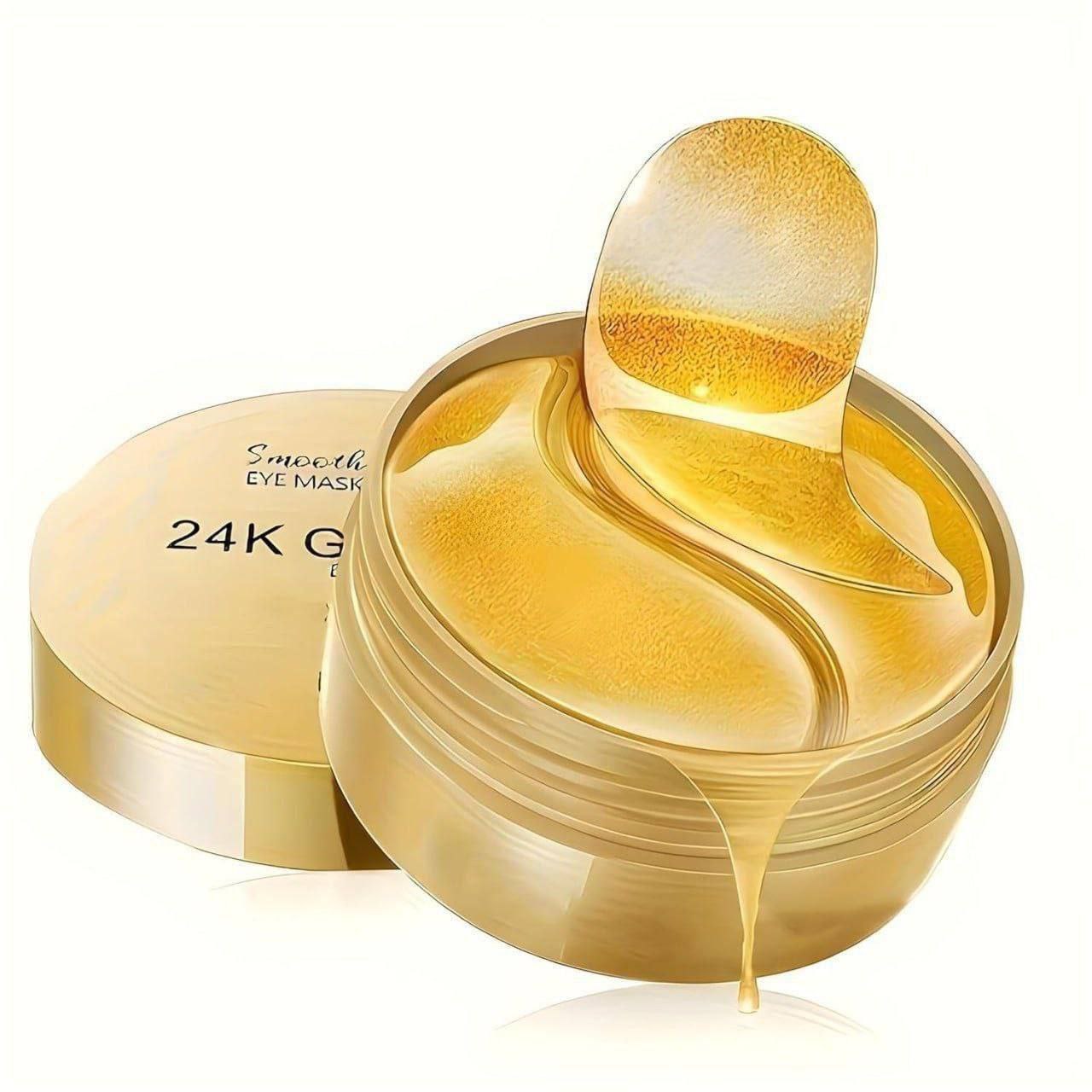 Under Eye Mask with 24K Gold – Hydrogel Eye Patches for Dark Circles, Puffiness & Wrinkles