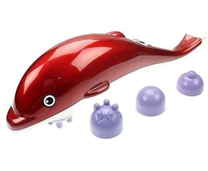 Electric Dolphin Body Massager with Interchangeable Heads – Full Body Relaxation Handheld Massager