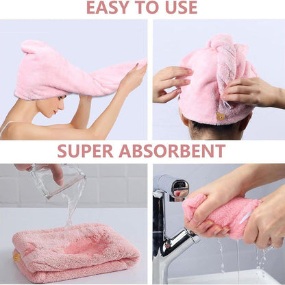 Microfiber Hair Drying Towel Wrap – Quick Dry Hair Wrap