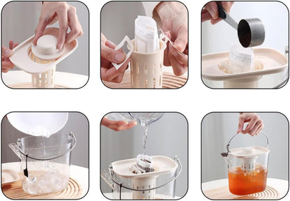 Acrylic Transparent Drink Dispenser with Fruit Filter – Fridge Water Jug for Juice, Iced Tea, Milk & Cold Beverages