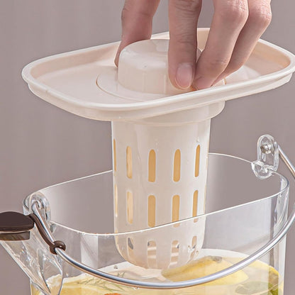 Acrylic Transparent Drink Dispenser with Fruit Filter – Fridge Water Jug for Juice, Iced Tea, Milk & Cold Beverages