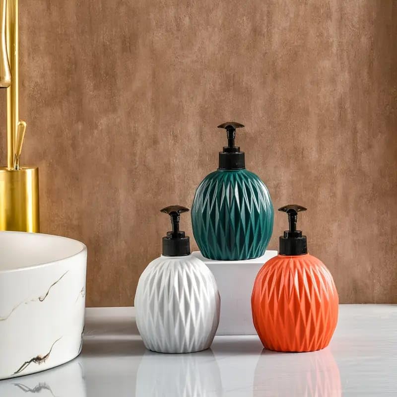 Diamond Textured Liquid Soap Dispenser Pump Bottle | Multipurpose Hand Wash, Soap, Lotion & Shampoo Dispenser for Bathroom & Kitchen Sink