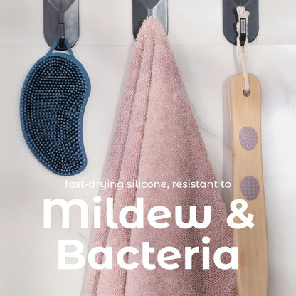 2 in 1 PRO Exfoliating Silicone Body Brush | Shower Bath Brush with Head Scrubber & Scalp Massager