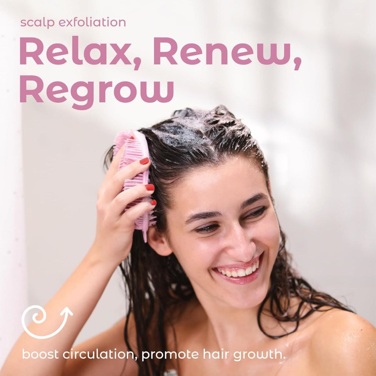 2 in 1 PRO Exfoliating Silicone Body Brush | Shower Bath Brush with Head Scrubber & Scalp Massager