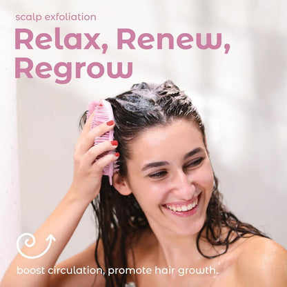 2 in 1 PRO Exfoliating Silicone Body Brush | Shower Bath Brush with Head Scrubber & Scalp Massager