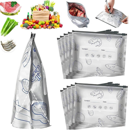 30 Pcs Reusable Aluminum Foil Food Storage Bags – Leakproof Zip Lock