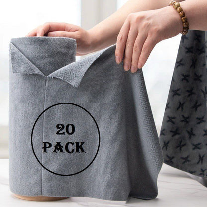 Microfiber Cleaning Cloth Roll – 20 Reusable Super Absorbent Towels (Washable & Multipurpose Cleaning Roll)