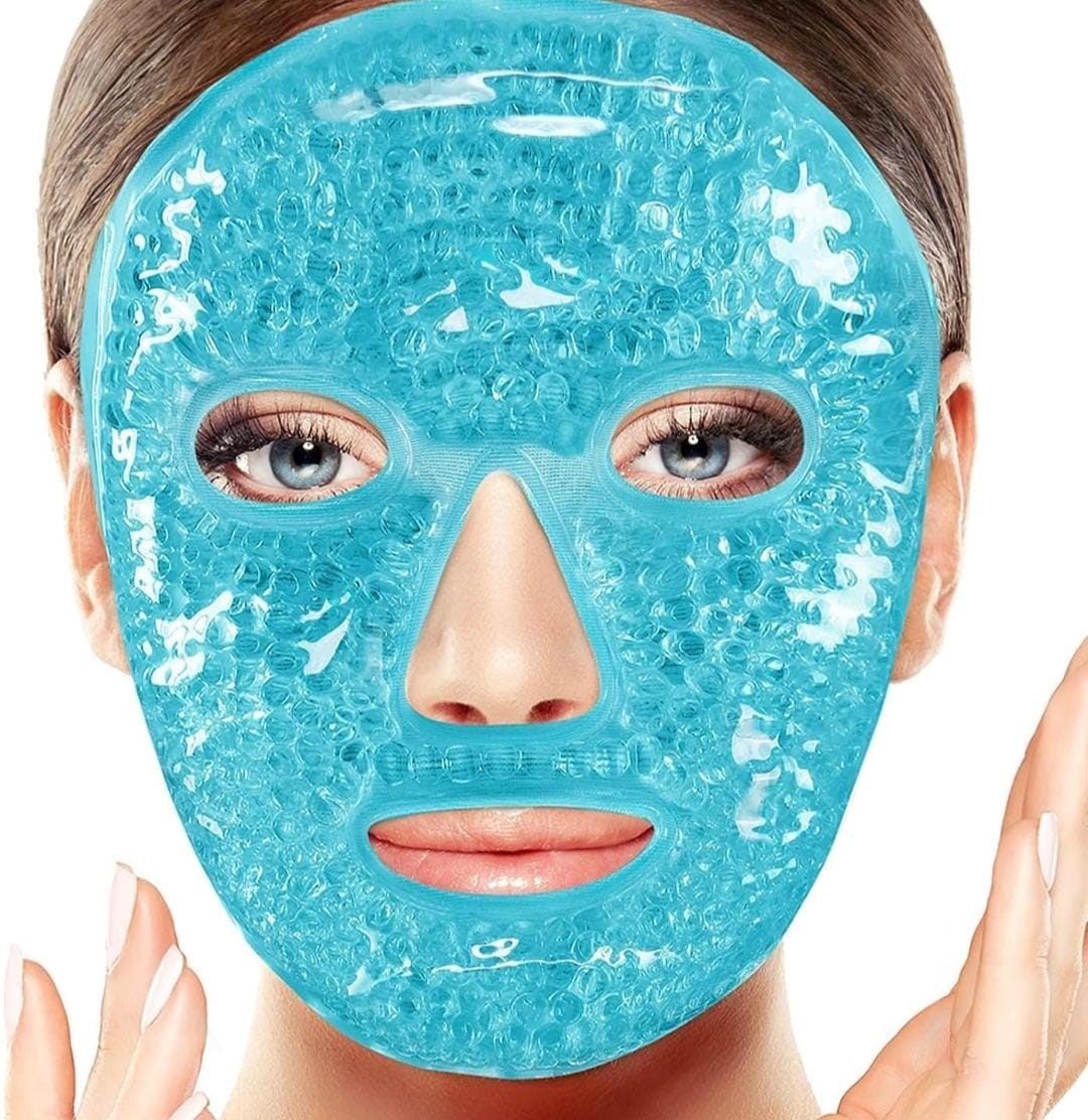 Reusable Ice Gel Face Mask Cooling Therapy for Puffy Eyes, Face & Skin Care