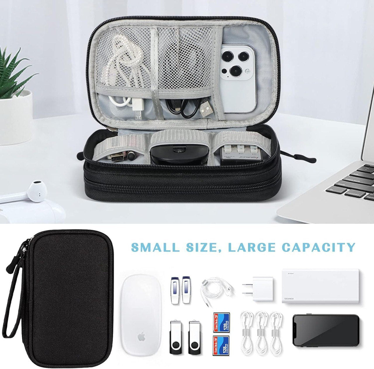 Electronic Organizer Travel Bag – Waterproof Cable & Charger Storage Case for Gadgets & Accessories