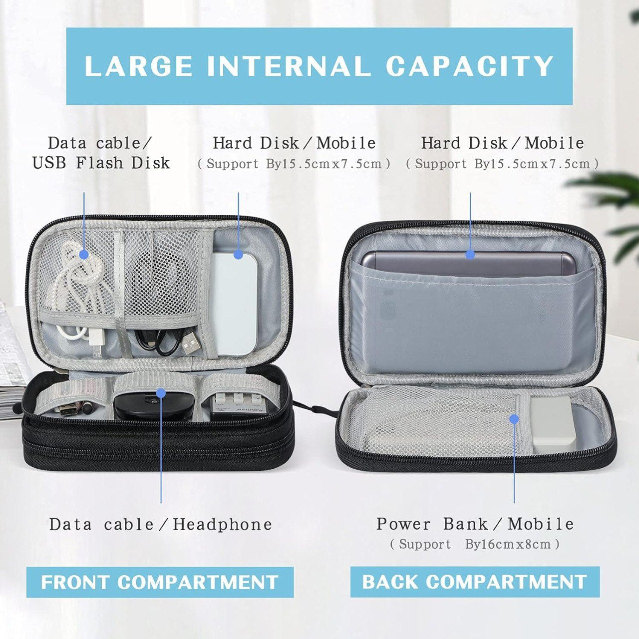 Electronic Organizer Travel Bag – Waterproof Cable & Charger Storage Case for Gadgets & Accessories