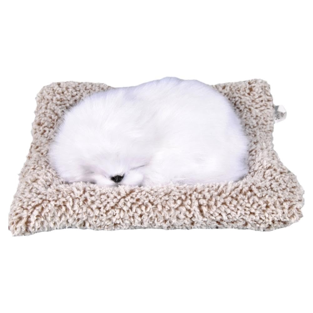 Cute Sleeping Dog Plush Toy with Breathing Effect | Realistic Puppy Cushion Soft Toy