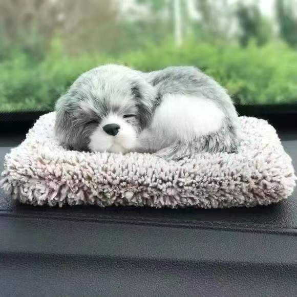 Cute Sleeping Dog Plush Toy with Breathing Effect | Realistic Puppy Cushion Soft Toy