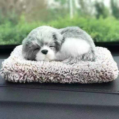 Cute Sleeping Dog Plush Toy with Breathing Effect | Realistic Puppy Cushion Soft Toy