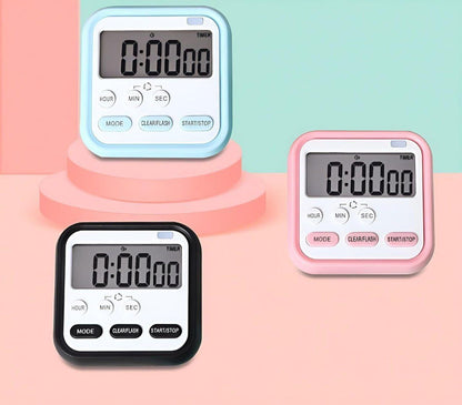 Digital Timer Clock for Kitchen, Baking & Study | Loud Alarm Stopwatch with Stand