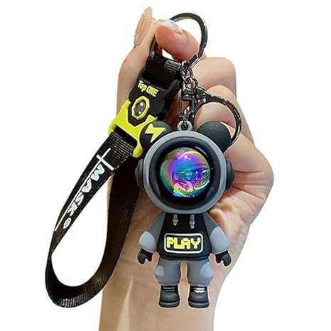 Space Astronaut Keychain with LED Light – Cute Spaceman Keyring for Car, Bike, Bags