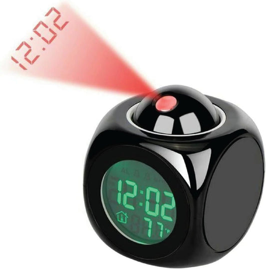 LCD Projection Alarm Clock with LED Display – Digital Time Projector & Temperature Display