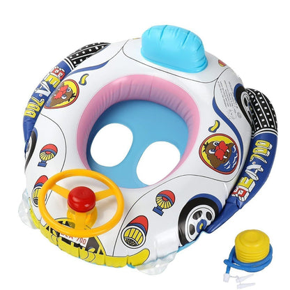 Kids Inflatable Swimming Car Float with Pump | Baby Pool Seat Ring