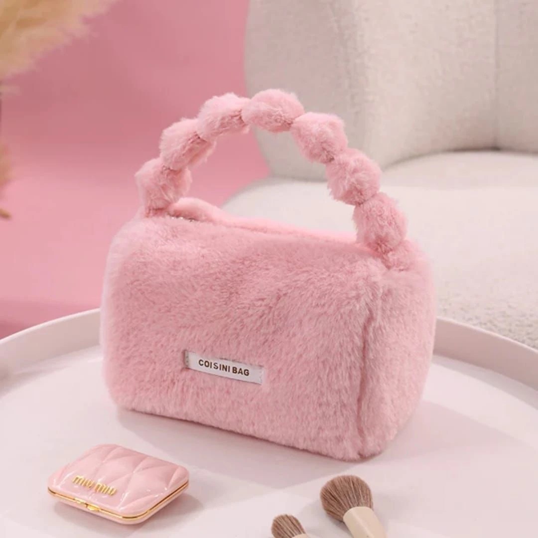 Plushie Hand Purse | Soft Faux Fur Handbag for Women | Cute Mini Shoulder Bag
