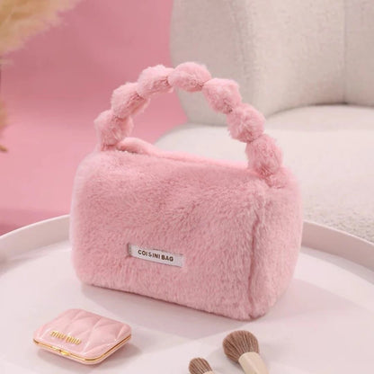 Plushie Hand Purse | Soft Faux Fur Handbag for Women | Cute Mini Shoulder Bag