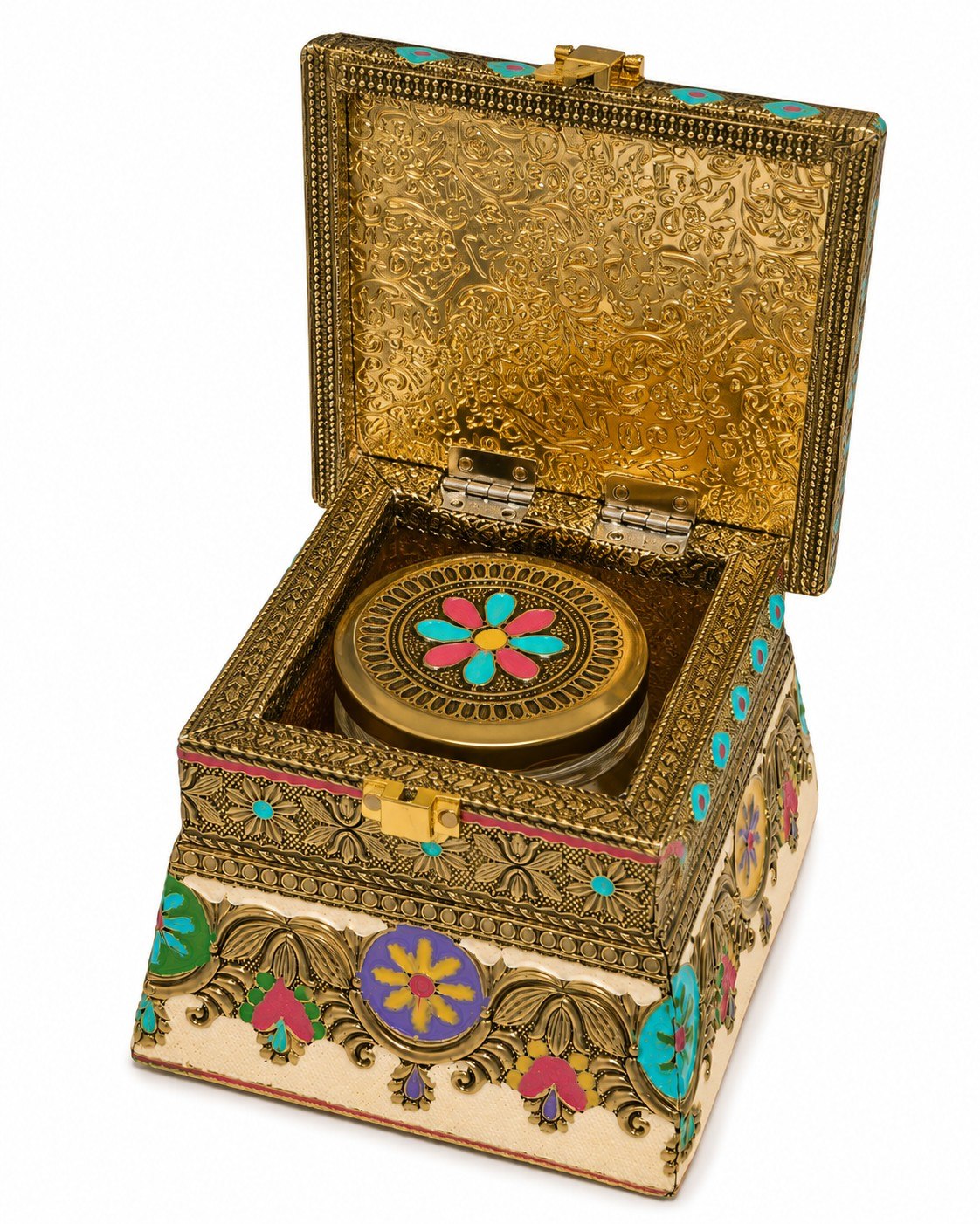 Decorative Flower Mukhwas Dani with 1 Jar | Premium Mukhwas Storage Box