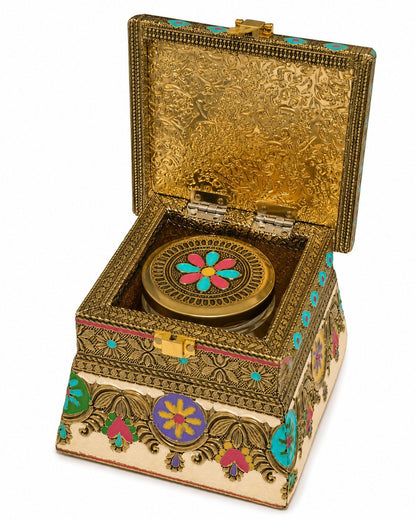 Decorative Flower Mukhwas Dani with 1 Jar | Premium Mukhwas Storage Box