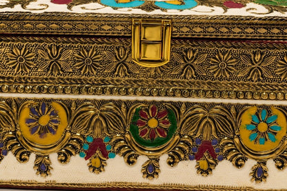 Handcrafted Floral Mukhwas Box with 2 Jars – Decorative Mouth Freshener Container